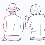 Illustration A4 naiade no. 2/8 bretagne baigneuse mer