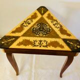 Side table in precious wood marquetry Italy 1950