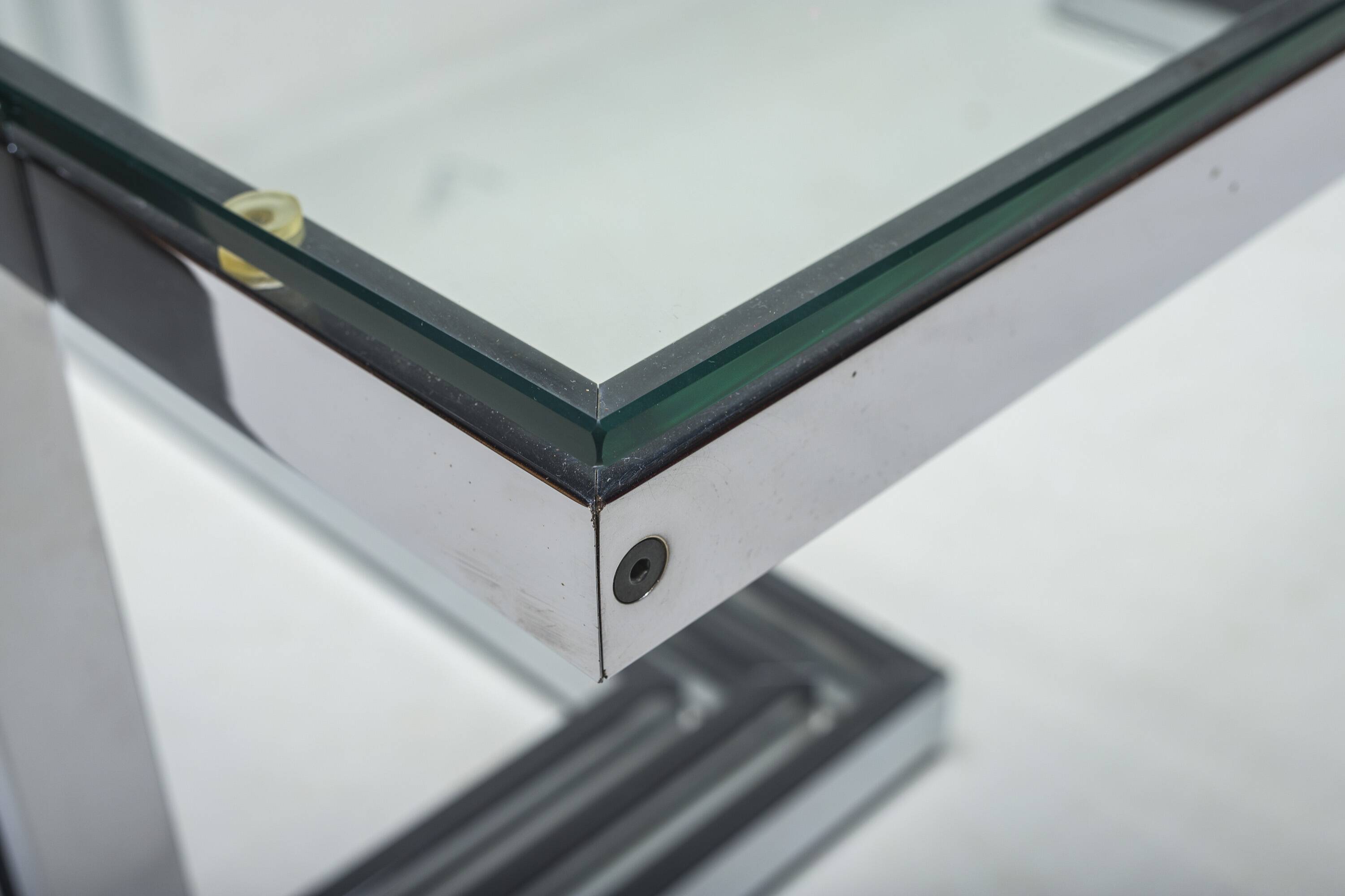 Vintage Coffee Table in Chrome and Glass, 1960s