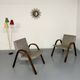 Set of 2 vintage design Bow-Wood Steiner armchairs, 1950s.