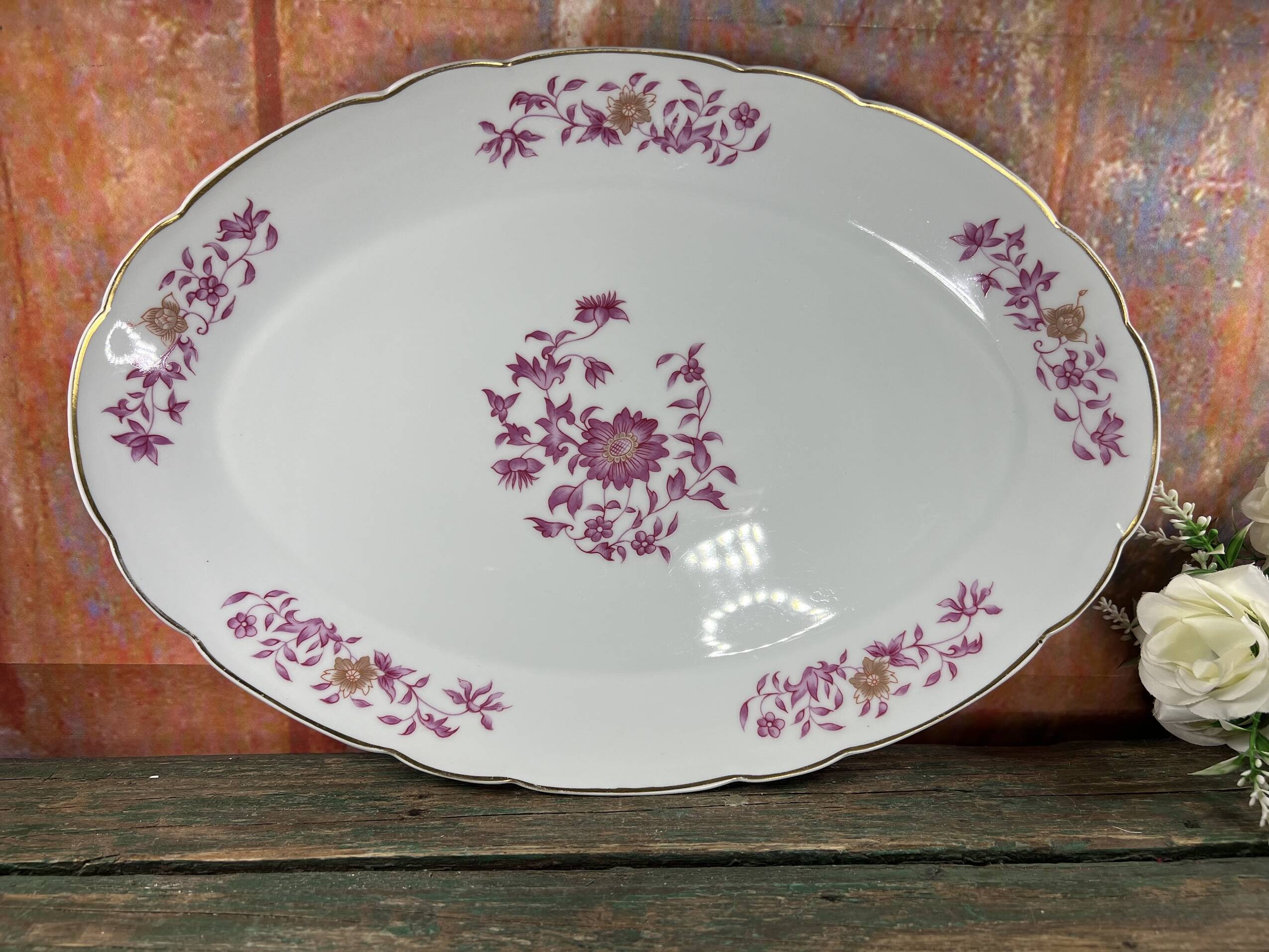 Limoges Bernardaud oval porcelain dish for Christofle