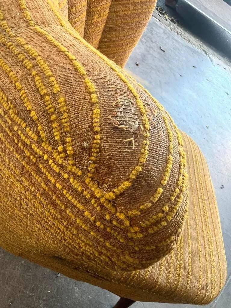 Cocktail chair / armchair / vintage sofa ochre yellow