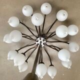 Mid-Century 18-Arm Tulip Pendant Chandelier by Fog & Mørup, Denmark