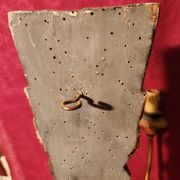 Large antique double wall light in gilded and black wood from the attic