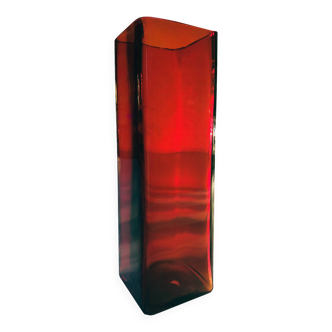 Vintage vase • red glass • 1970's