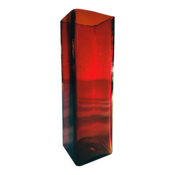 Vase vintage • verre rouge • 1970’s