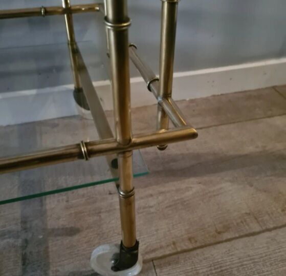 Bamboo brass rolling table 1970