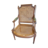 Fauteuil Louis XVl en noyer et cannage du XlXème