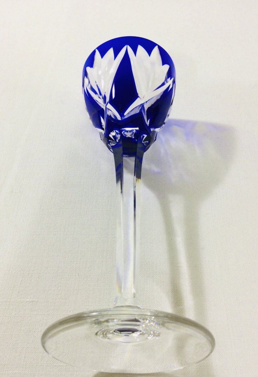 Set of 5 Rhine Roemer wine glasses in Saint-Louis crystal model Monaco