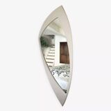 Dismantled Space Age XXL wall mirror in lacquered wood. France, 1970s.