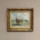 Original Vintage Swedish Oil on Panel – “Horses in a Pasture” by Einar Söderlund – Signed – Vintage & Framed