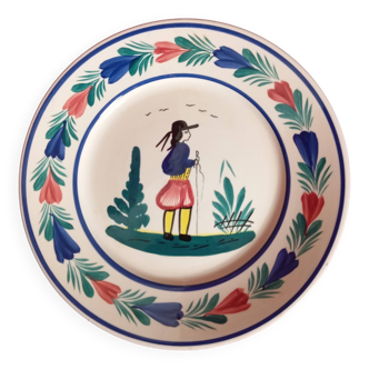 Assiette decorative en faience de quimper hb