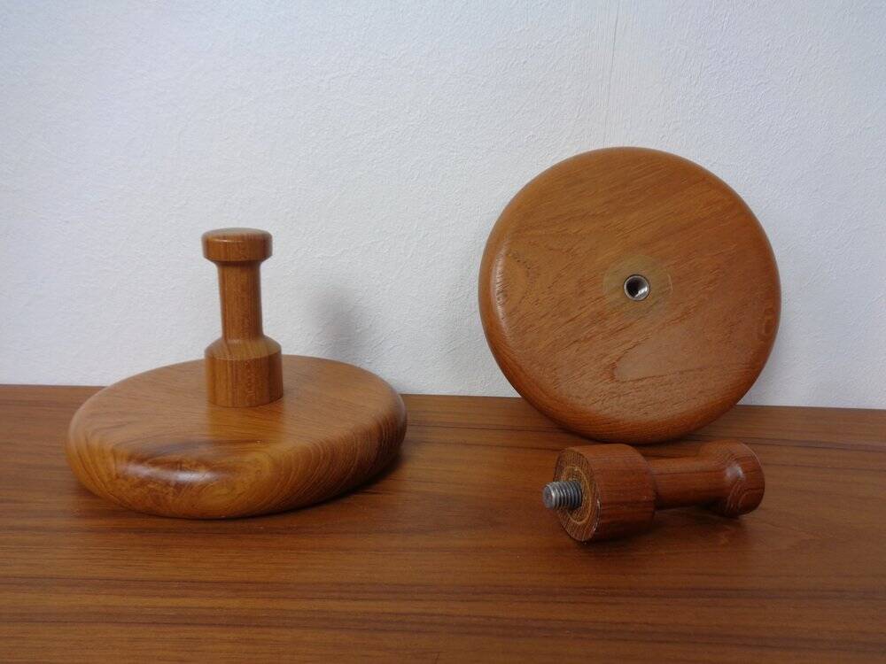 Danish Teak Hooks, 1960s, Set of 2