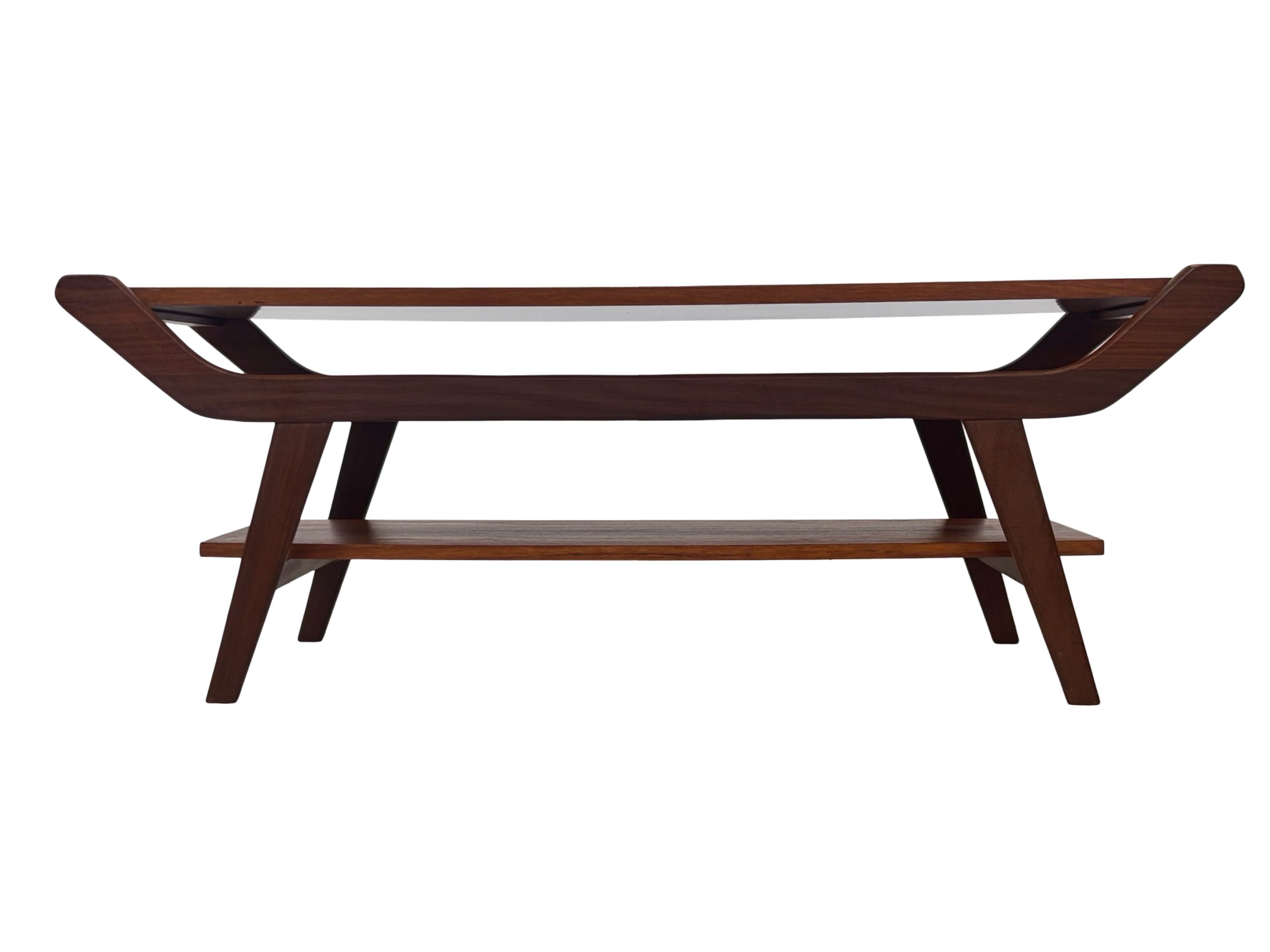 Vintage coffee table teak veneer 1960s design