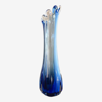 Vase soliflore bleu vintage