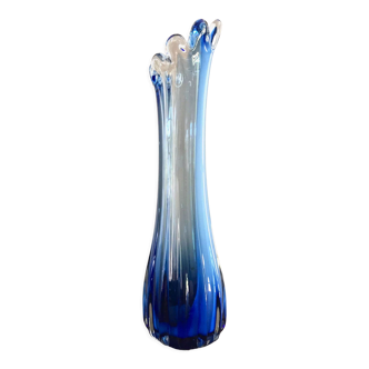 Vase soliflore bleu vintage