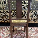 Set of 6 Art Deco chairs in oak and cane - caned
