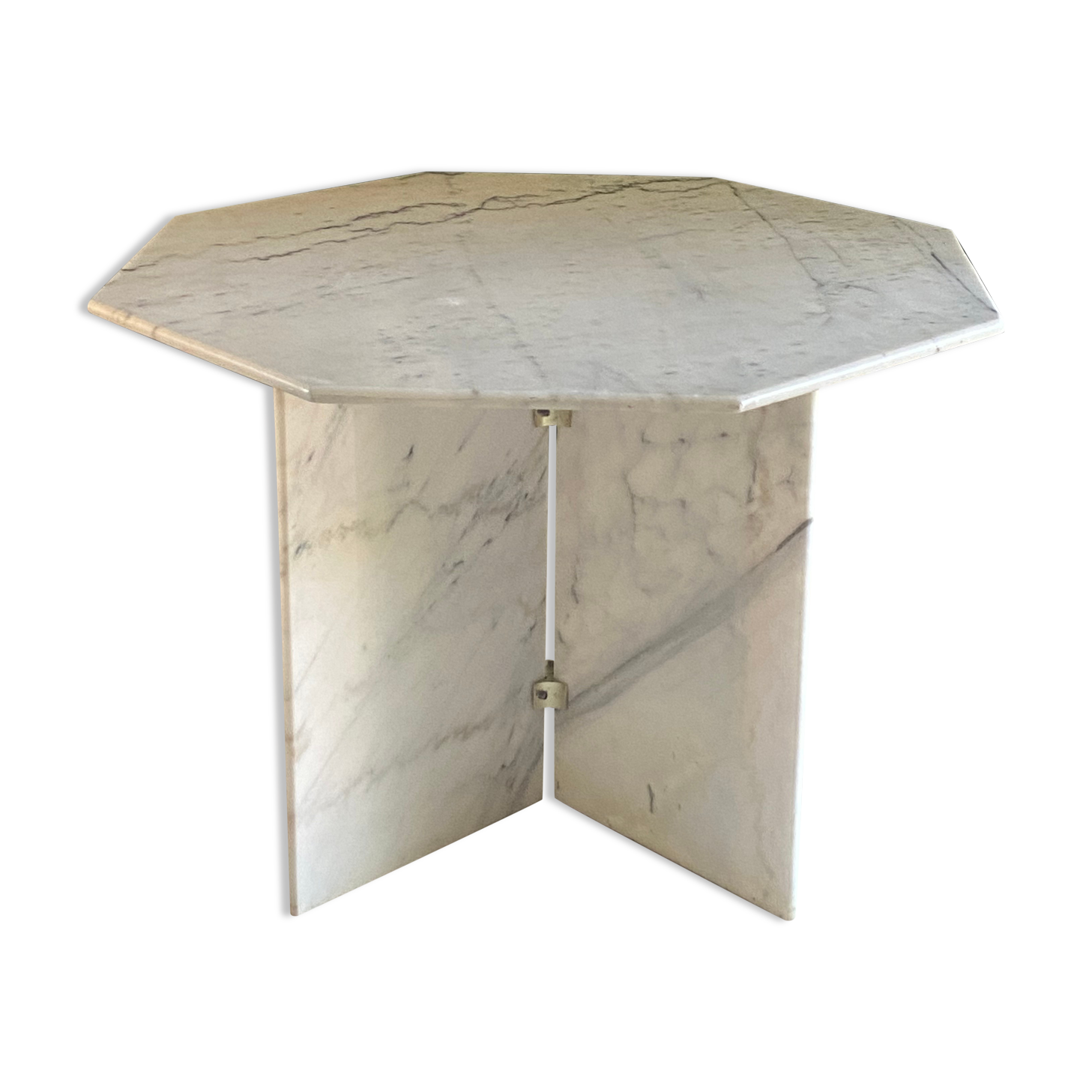 Dining table, hexagonal marble console c.1970
