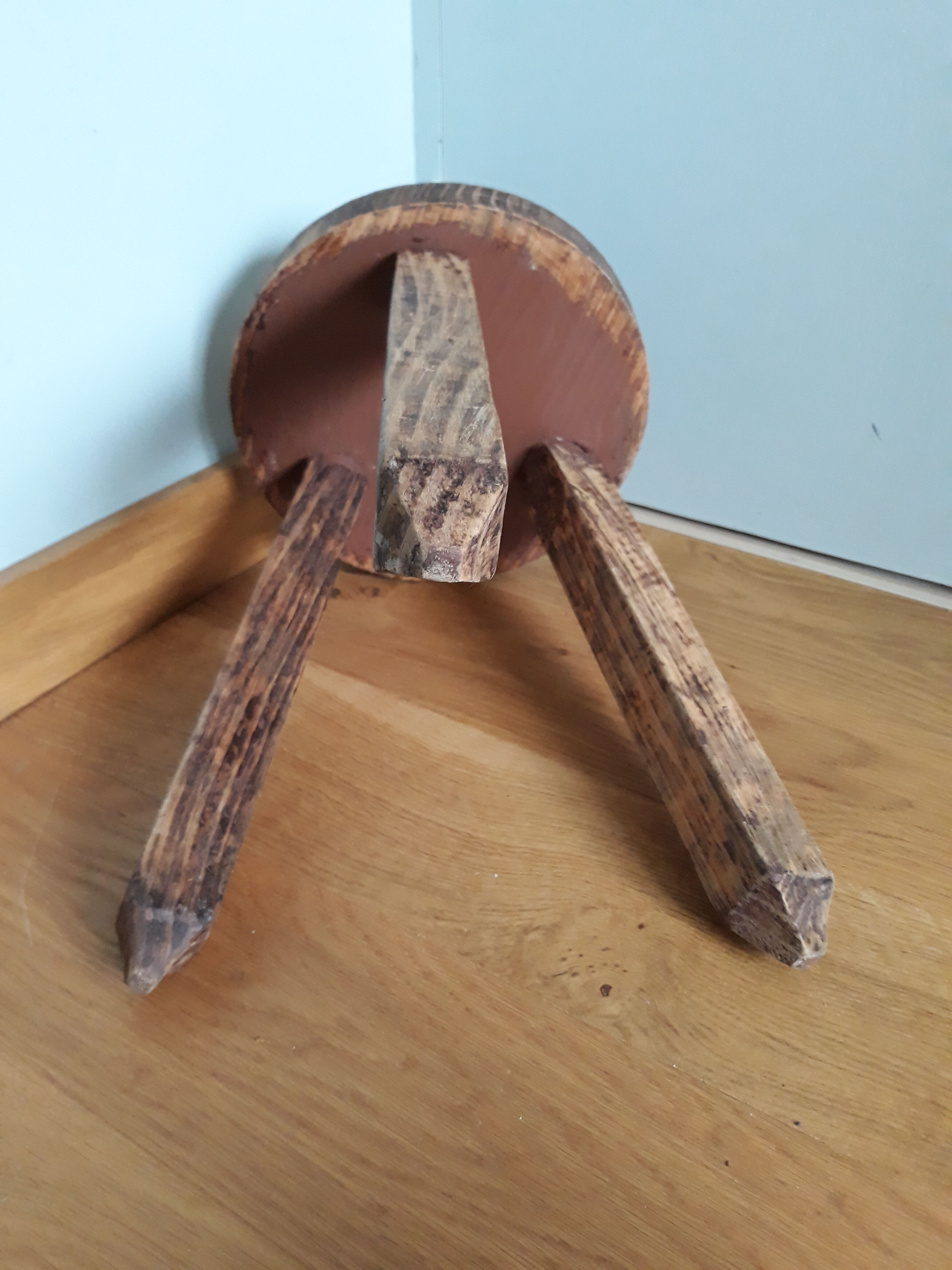 Brutalist tripod stool wabi sabi