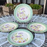 Set of 4 old L&G Luneville dessert plates