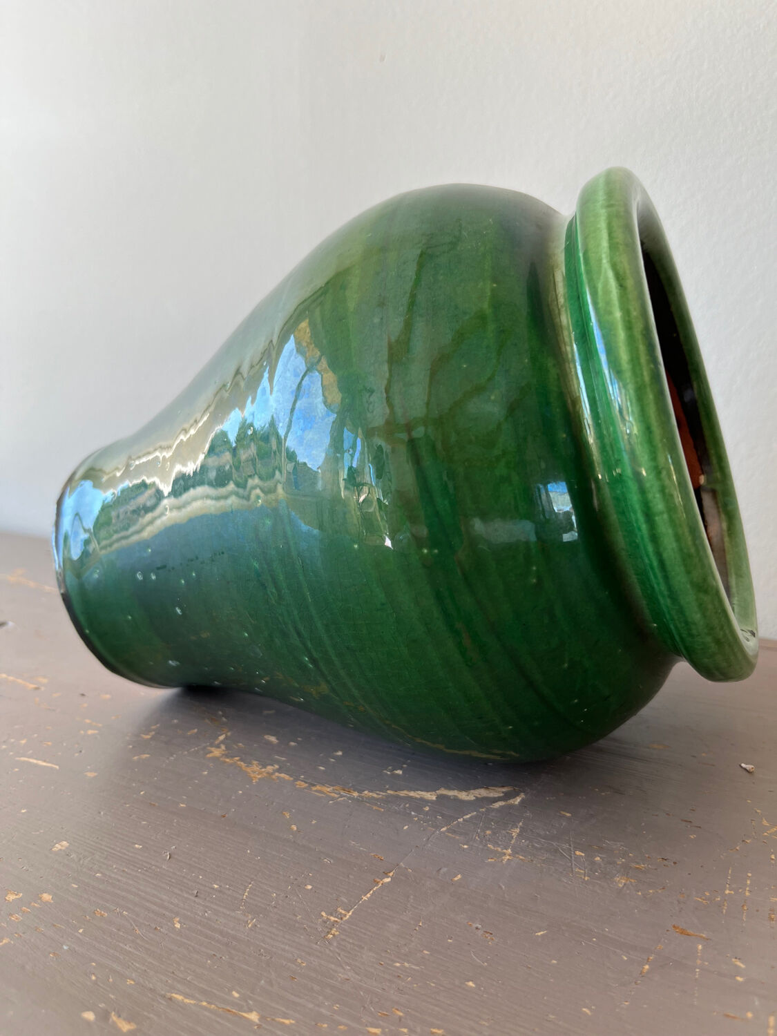 Glazed terracotta pot or vase