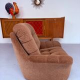 Old vintage 60s fabric lounge chair