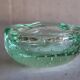 Daum green ashtray or empty pocket in bubbled glass