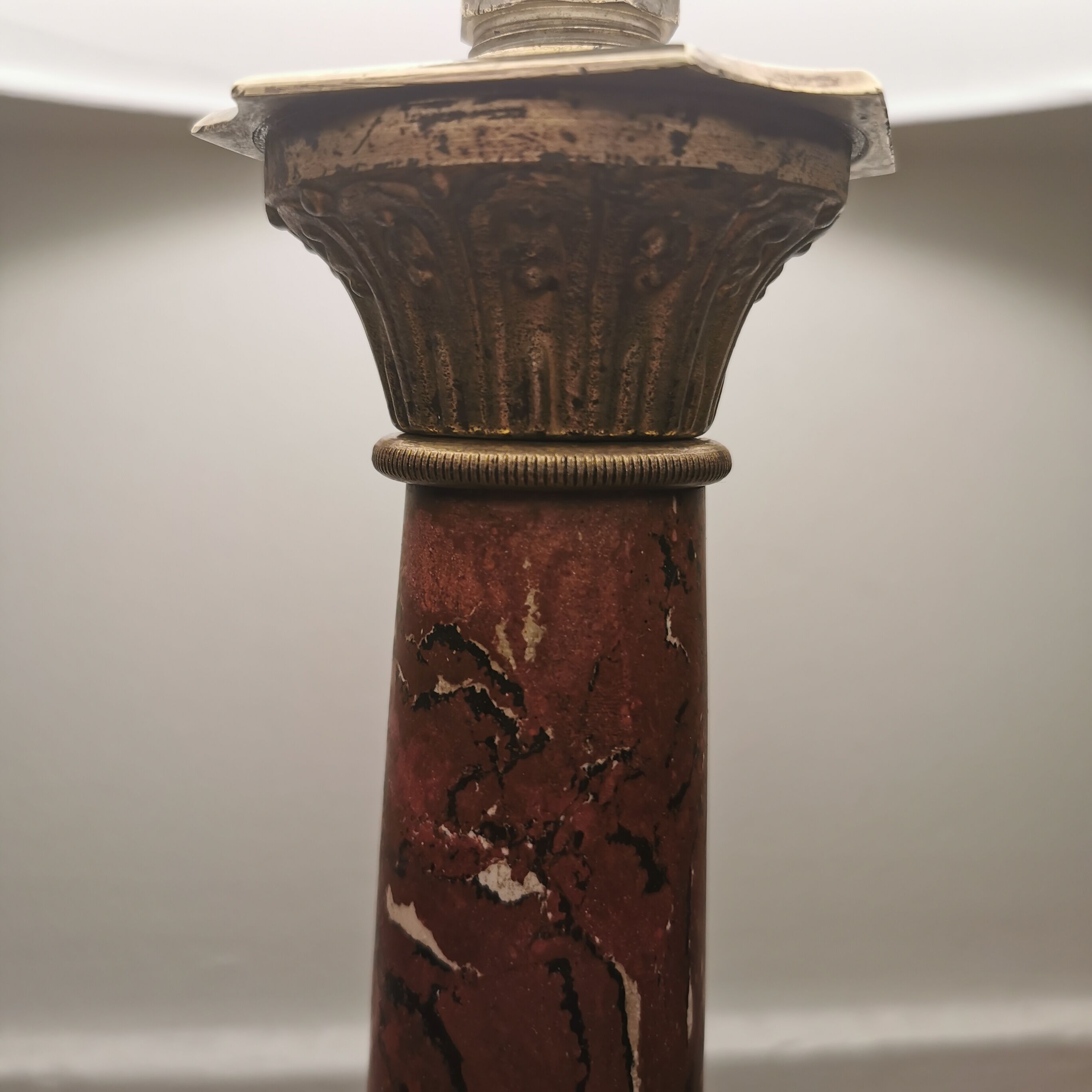 Lamp in marble and bronze empire