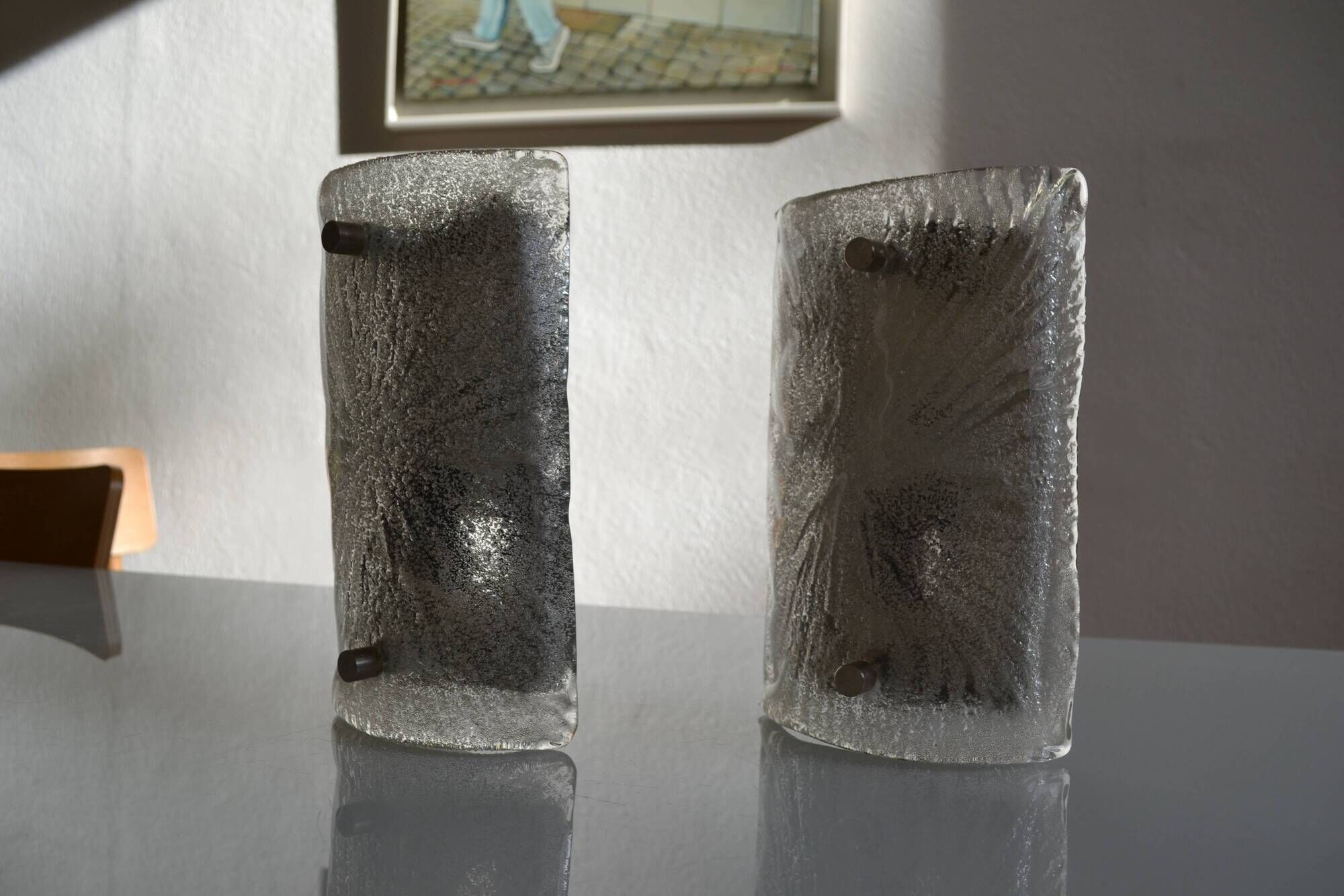 Toni Zuccheri for Venini in Murano, Italy 1960 Pair of wall sconces