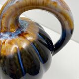 Pitcher Vintage jug in brown and blue ceramic in the shape of a melon