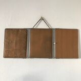 Mirror triptych Barber nickeled vintage 1930 31x77cm