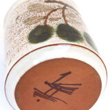 Ceramic pot and cherries by Michel Barbier, Vallauris