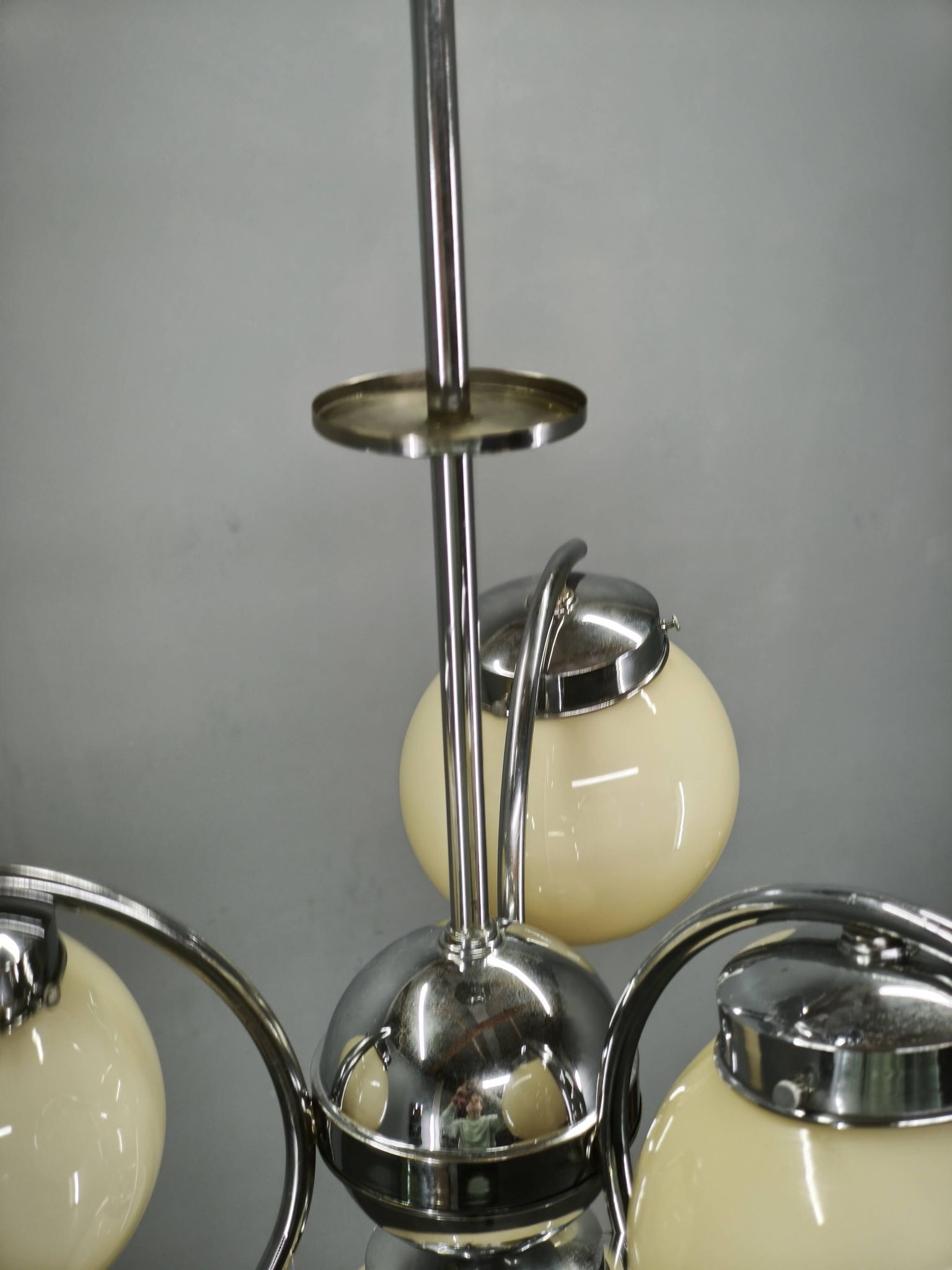 Lustre en verre Art Déco, Tchécoslovaquie, années 1930
