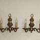 Pair Traditional French Vintage Heavy Brass Empire Style Double Wall Lights