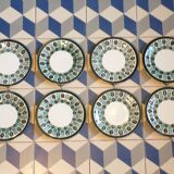 8 Boch dessert plates with walnut decor