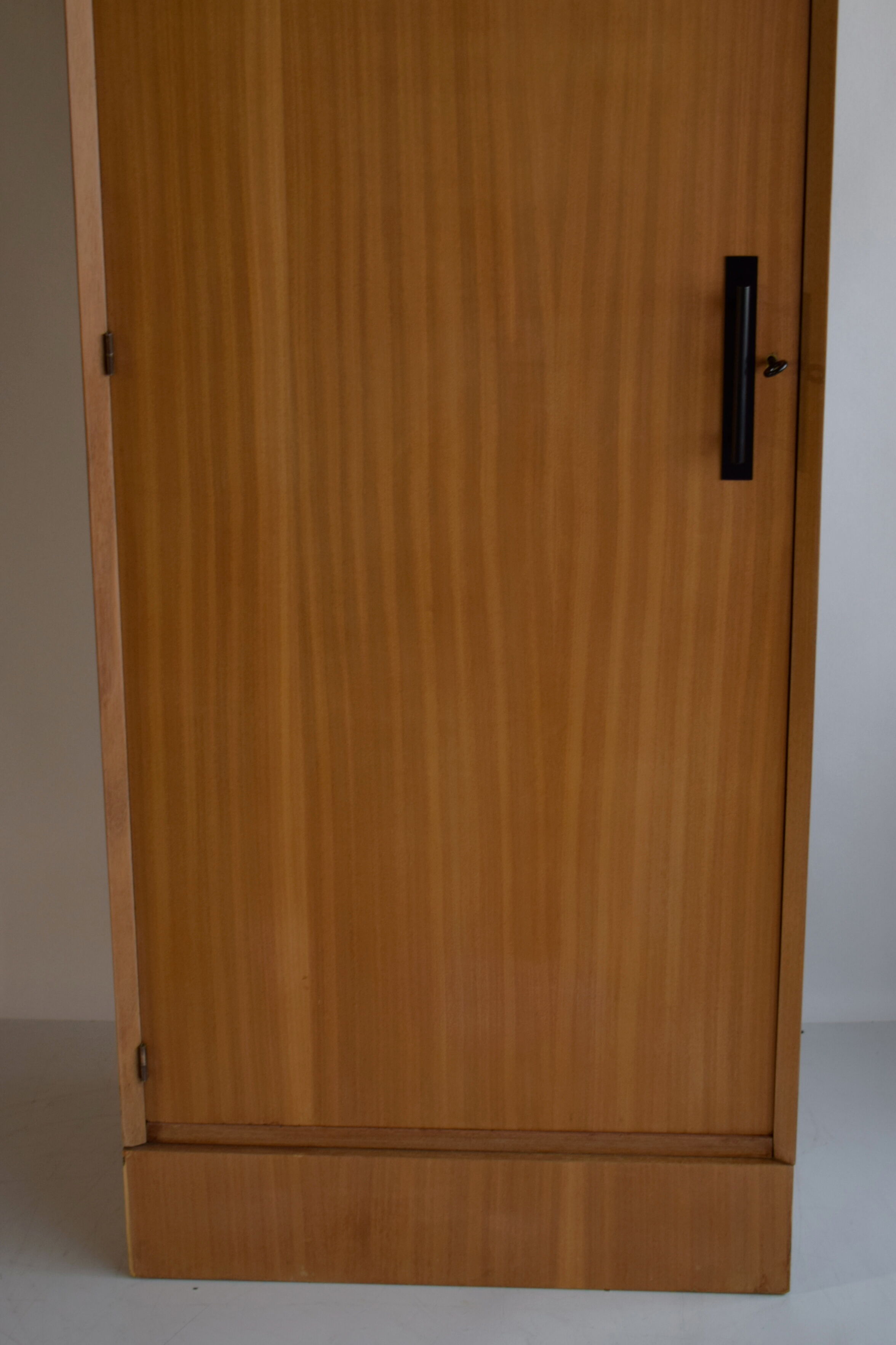 Parisian wardrobe in natural blond mahogany from the 1960s