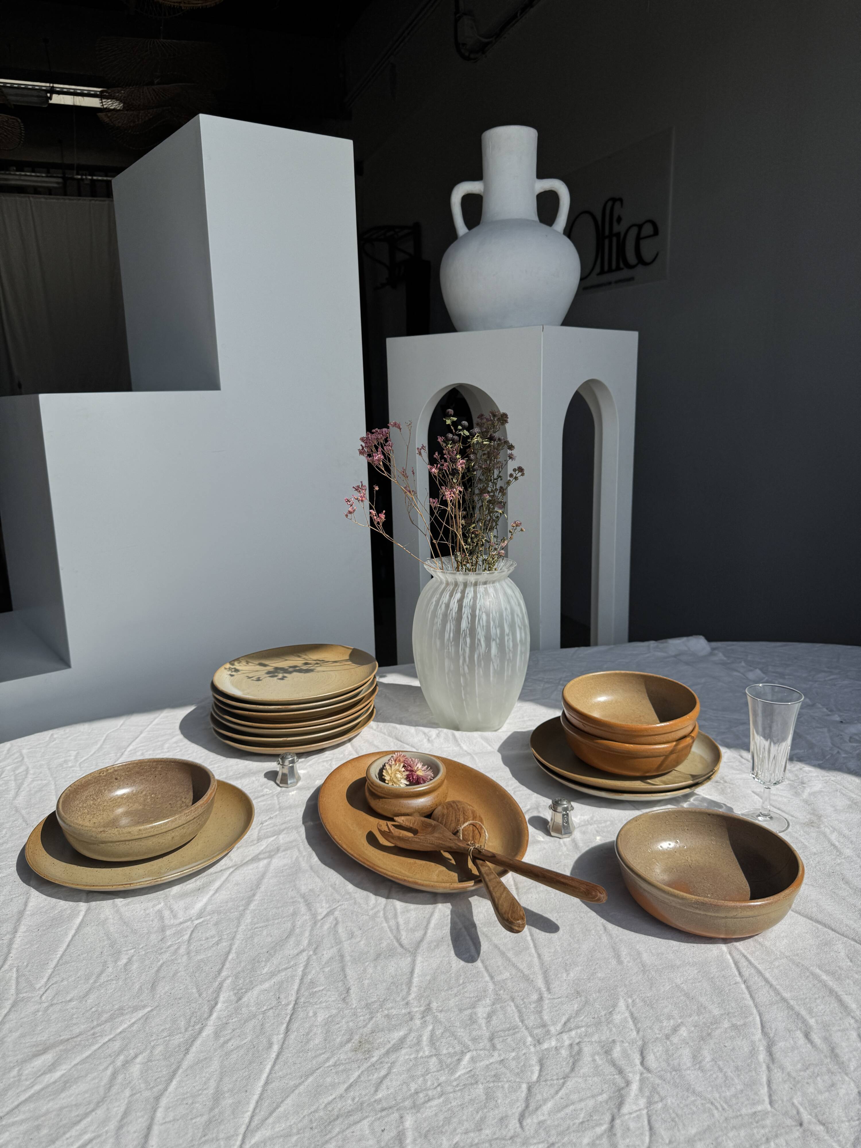 Set of 6 stoneware plates Village France D24