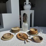 Set of 6 stoneware plates Village France D24