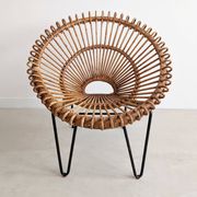 French Rattan Lounge Chair 1960s
