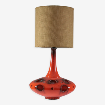 Orange ceramic lamp, 1970s