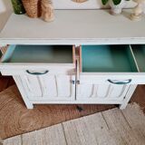 Parisian sideboard doors renovated pale green