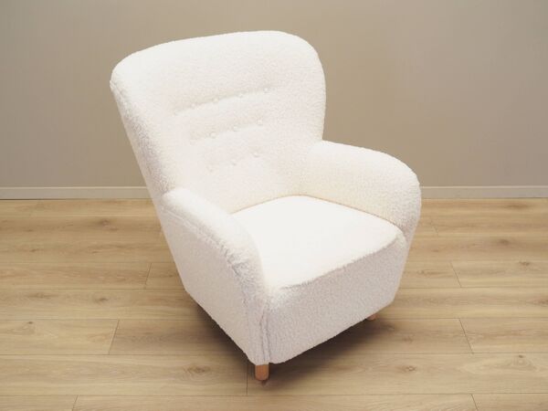 Fauteuil blanc, design scandinave, fabrication : Danemark