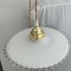 Pair of lace-edged opaline portable lamps with cord wire