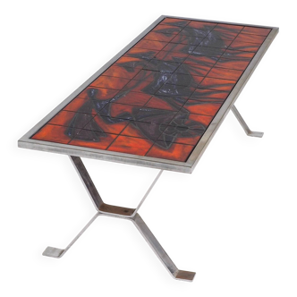 Mid-century modern tiled coffee table by Bayer