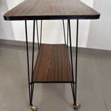 Vintage Side Table/Serving Cart on Wheels - 1950s/60s Style
