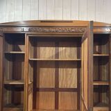 Art Deco period bedroom wardrobe with mirror in walnut and elm burl