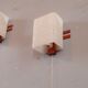 Pair of wall lamps 60s Scandinavian style teak and plexis granite