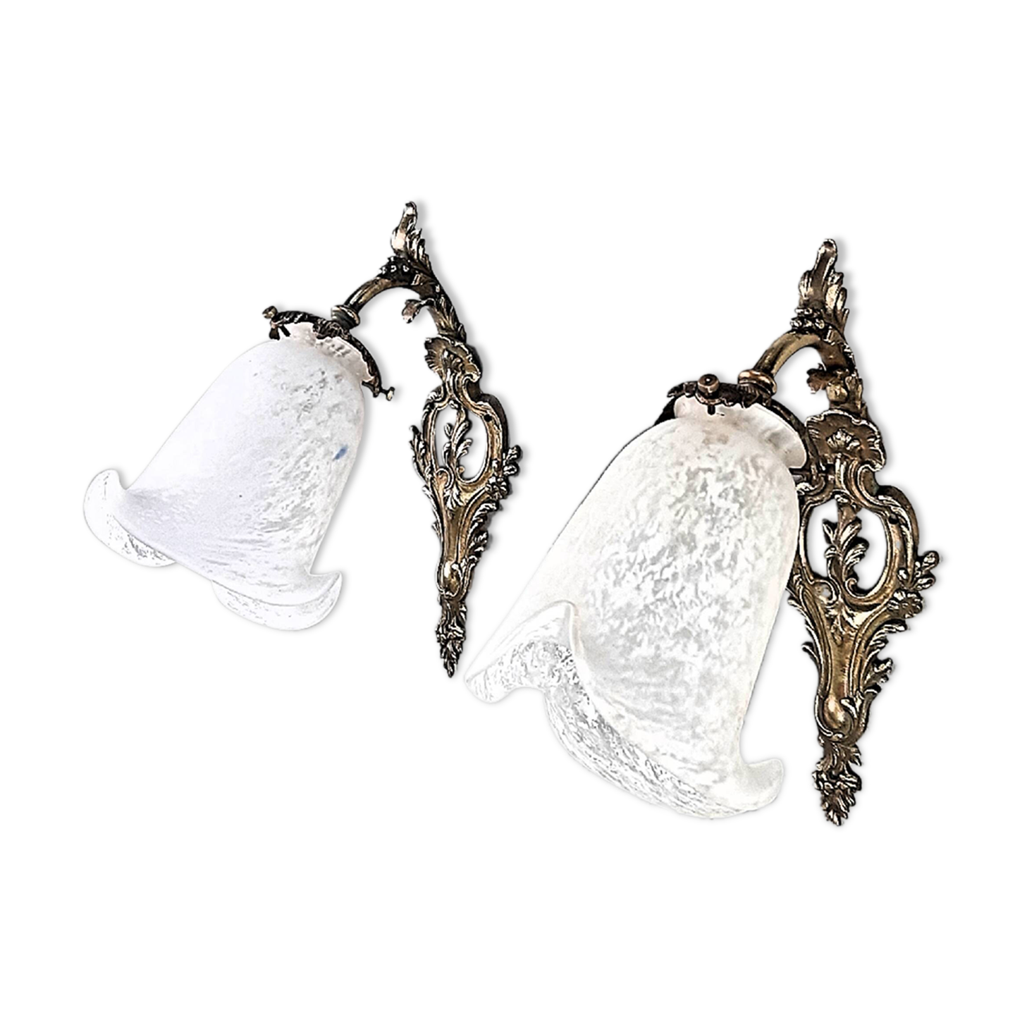 Pair of large Art Deco wall lights