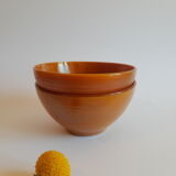 Duo of brown bowls Arcopal model Vintage volcano