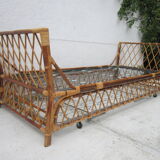 Bed with drawer rattan bed